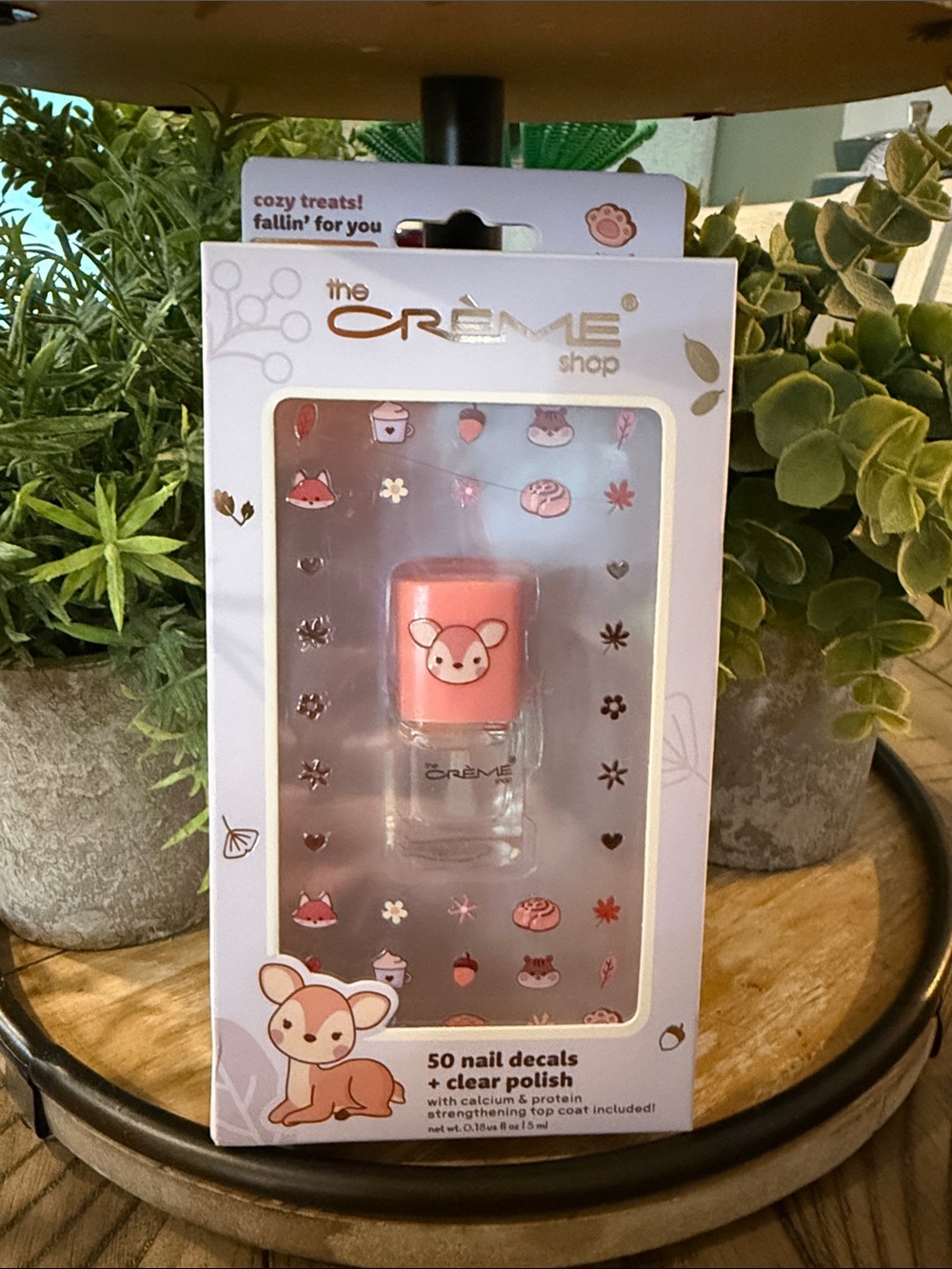 5/$25 the crème shop clear Nail Polish & Deer Nail Decal Set